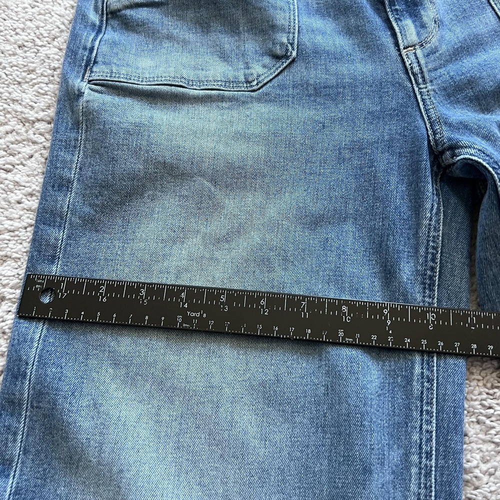 Paige Anessa 31" Viva High Rise Wide Leg Jeans Womens 28 Blue Raw Hem - Picture 16 of 16